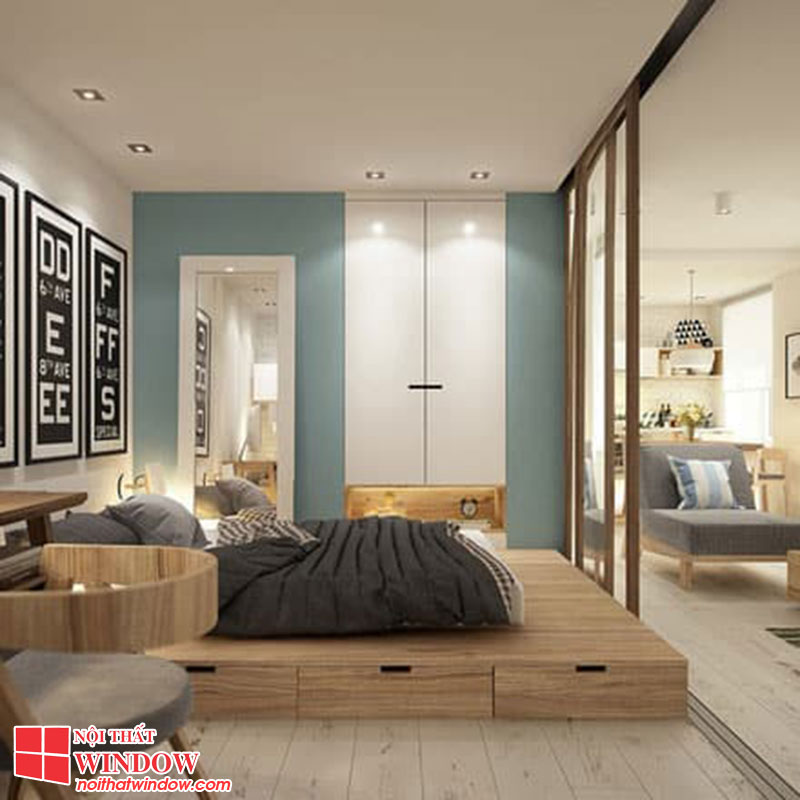 Mẫu cửa nhôm xingfa phòng ngủ mở lùa