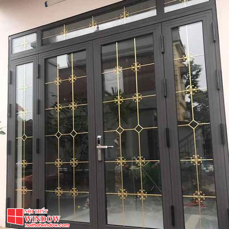 Mẫu cửa nhôm xingfa 4 cánh mở quay xếp gấp